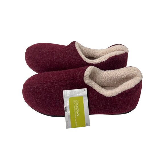 Ultraideas Burgundy Slippers With Memory Foam & Fleece Lining - Picture 2 of 4